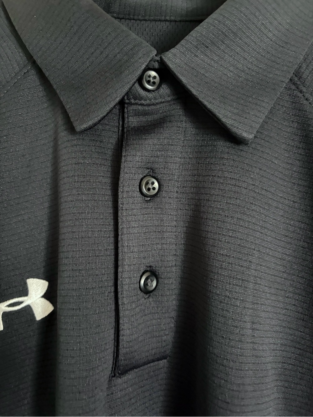 Men’s Under Armour Subaru Polo Shirt Black Logo Button Up Size Large - Picture 3 of 8